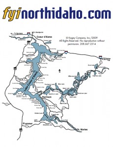 Map of Lake Coeur d'Alene